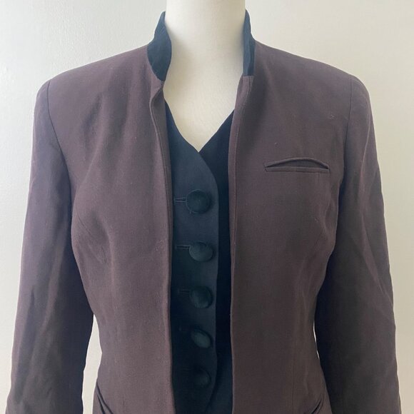 Christian Dior Vintage Blazer Jacket Wool Brown Black - Picture 3 of 15